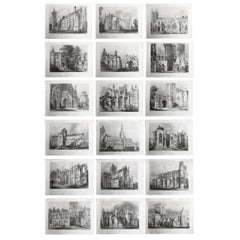 Set di 18 stampe architettoniche gotiche (Scozia) di Robert Billings. 1848