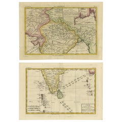 Représentation cartographique du XVIIIe siècle de l'Inde supérieure et de Ceylan, 1835 