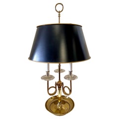 French Brass Three-Arm Bouillote Table Lamp
