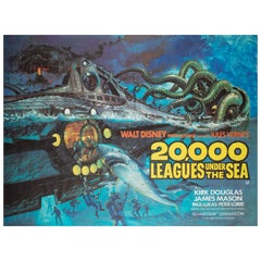 20000 Leagues Under the Sea R1976 UK Quad Film Poster, Brian Bysouth
