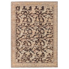 Antique Karabagh Botanic Brown Handmade Wool Carpet