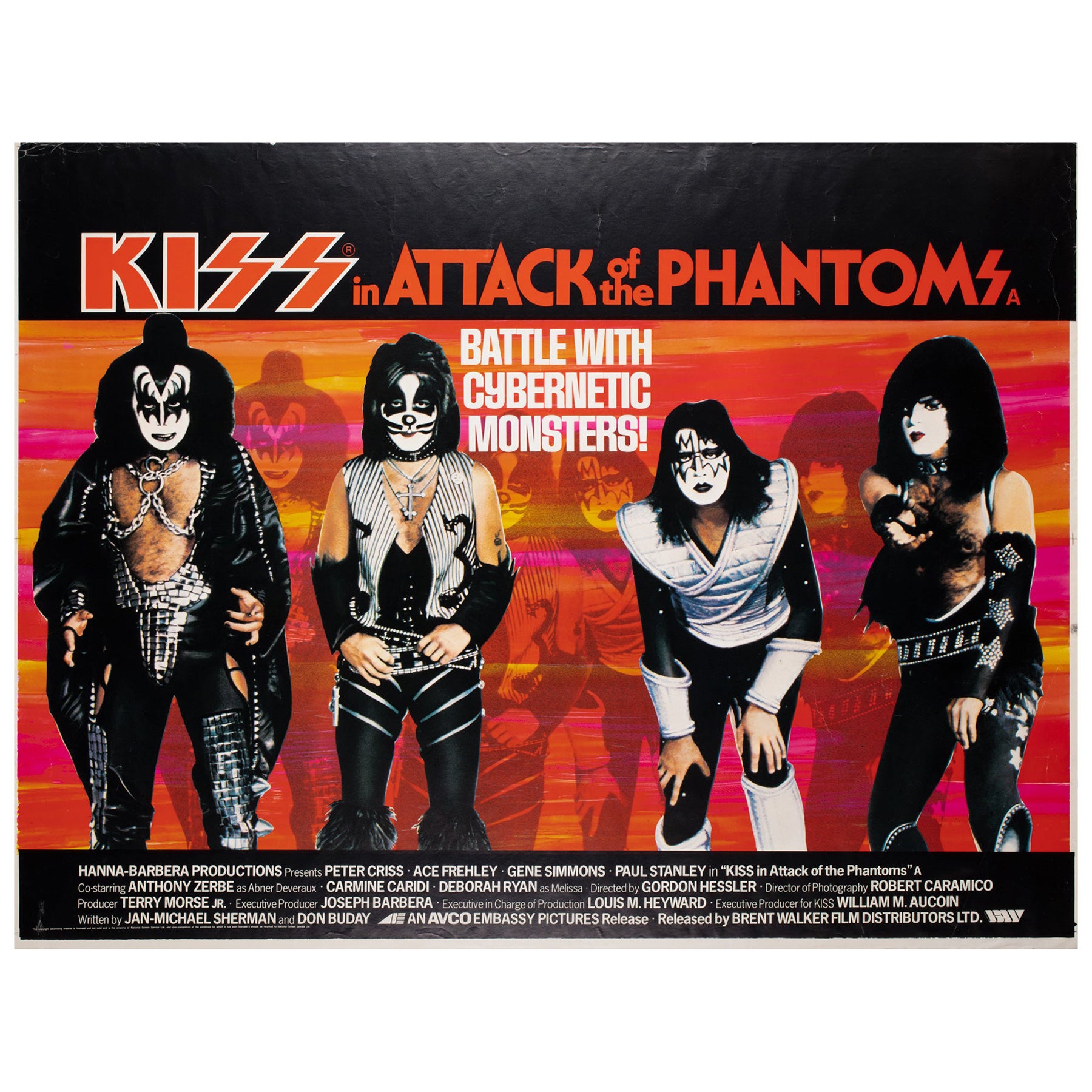 Kiss - Attack of the Phantoms 1979 UK Quad Film Poster For Sale