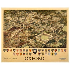 Original Retro Travel Poster Oxford University British Railways Fred Taylor