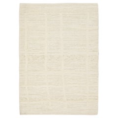Hi-Lo Contemporary Moroccan Style Wool Rug With Beige Field