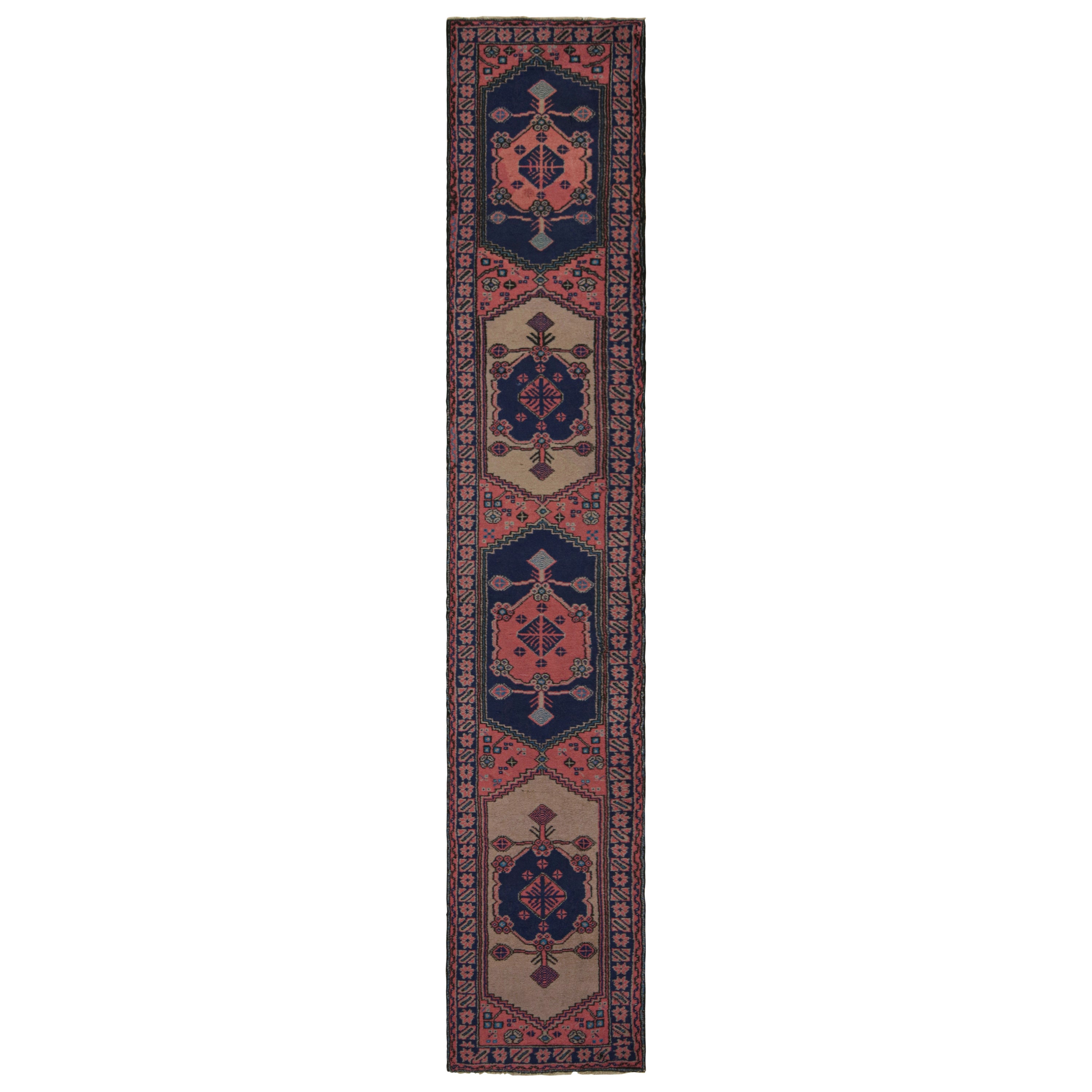 Antique Isparta Runner Rug in Pink with Geometric Medallions, from Rug & Kilim  