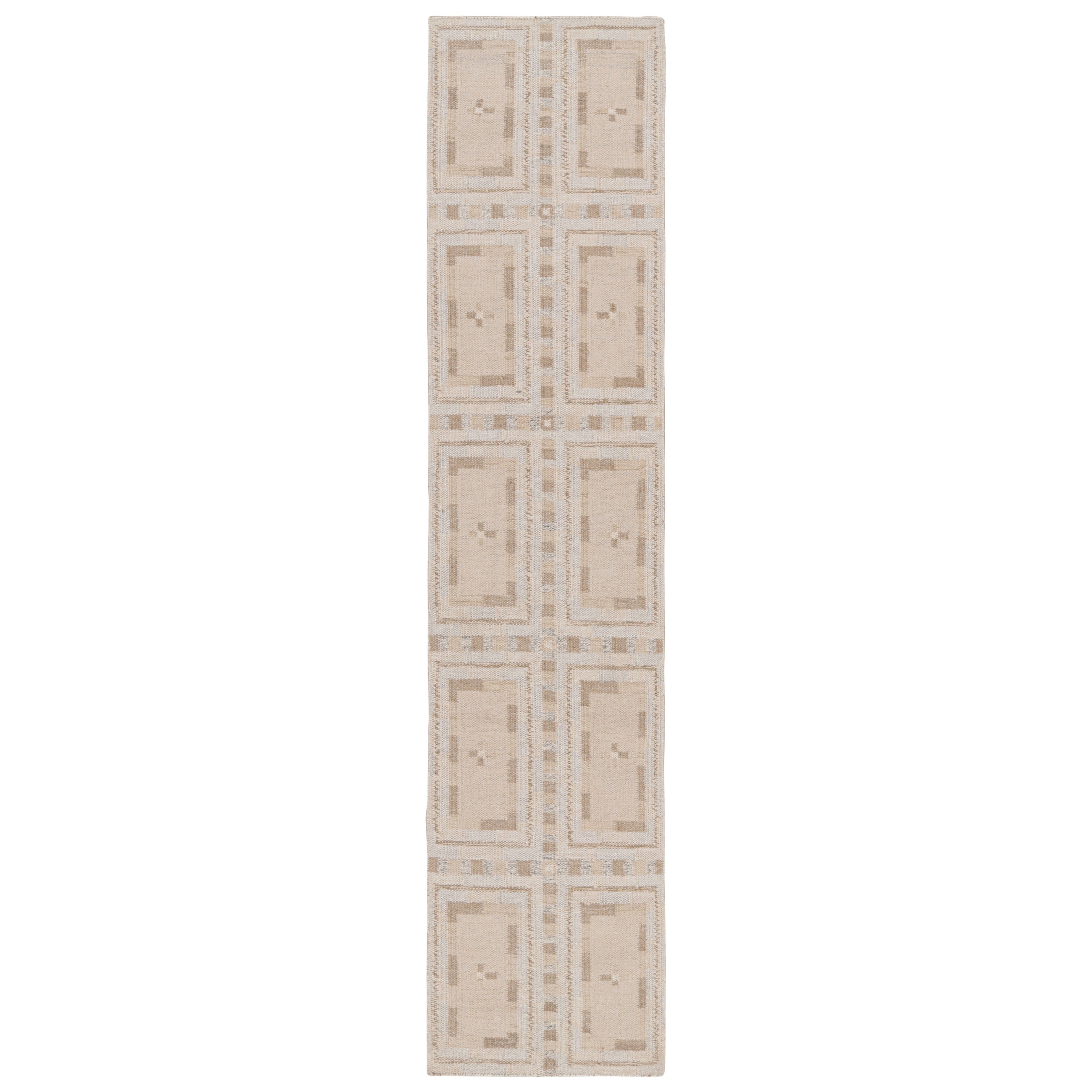 Rug & Kilim's individuelles skandinavisches Teppichdesign mit geometrischen Mustern  im Angebot