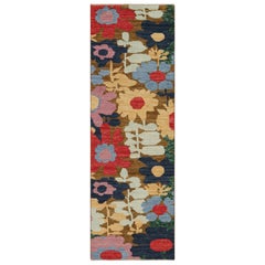 Tapis de course contemporain beige-brun à motifs floraux colorés de Rug & Kilim 