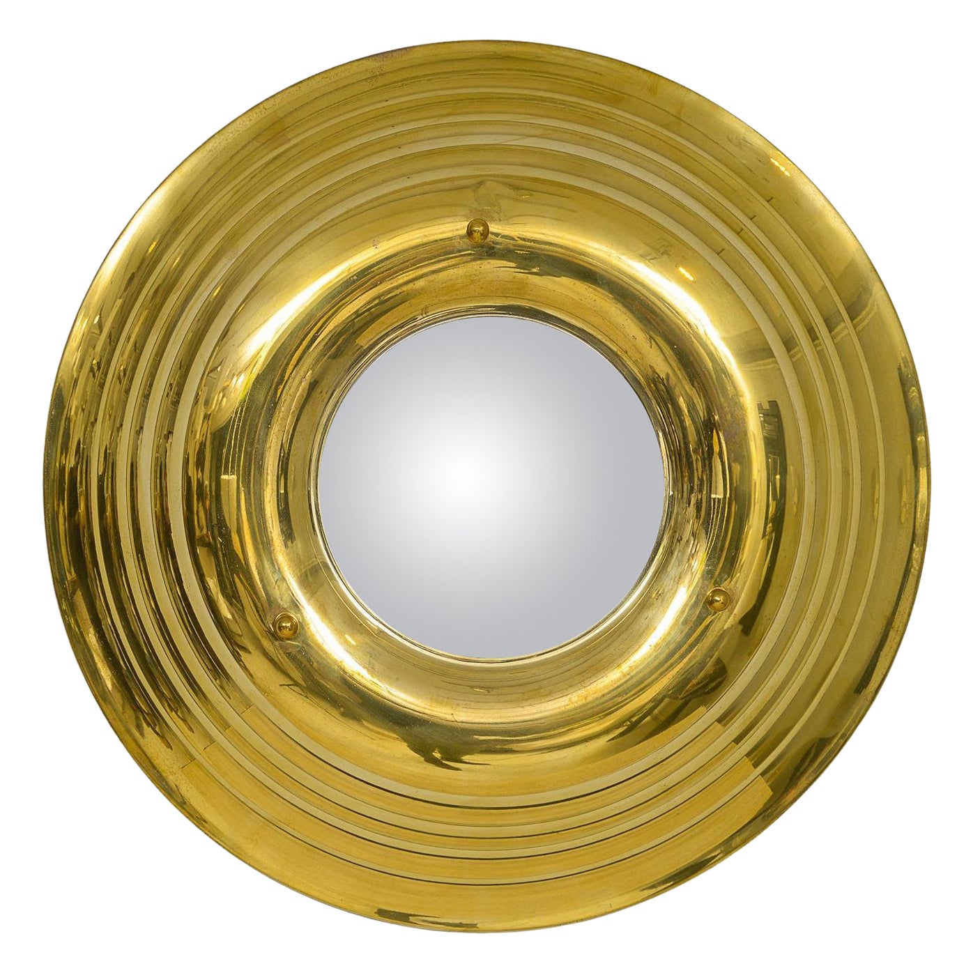 Miroir circulaire convexe en laiton