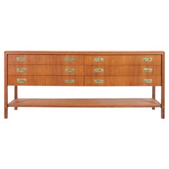 Sideboard aus Nussbaum und Travertin von Gerry Zanck für Gregori Furniture, Vintage