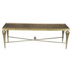 Vintage Superb Brass Directoire Style Coffee Table Attributed to Maison Jansen 