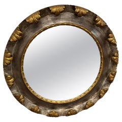 Miroir italien à soleil d'or et d'argent