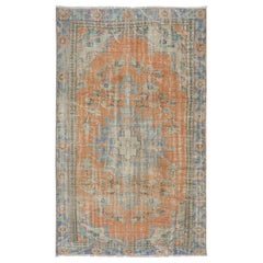 5.2x8.7 Ft Hand Knotted Tribal Rug, Circa 1955, Vintage Handmade Village Carpet