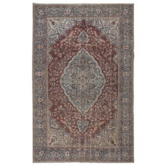 6.8x10.5 Ft Traditional Ottoman Rug, Circa 1950, Handmade Turkish Retro Carpet