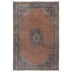 6.8x10 Ft One of a Kind Handknotted Vintage Area Rug, Traditional Turkish Carpet