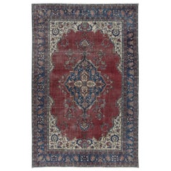 7x10.4 Ft handgefertigter orientalischer Teppich im Vintage-Stil für Landhausstil, traditionelle Inneneinrichtung