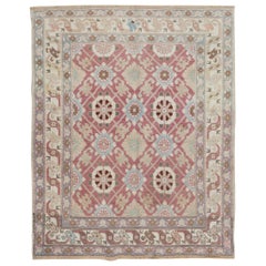 3.8x4.6 Ft Vintage Handmade Turkish One of a kind Rug with Soft Colors