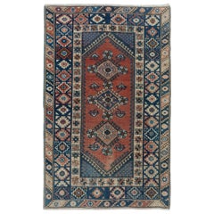4x6 Ft Traditional Used Handmade Turkish Rug with Medallions, Colorful Carpet
