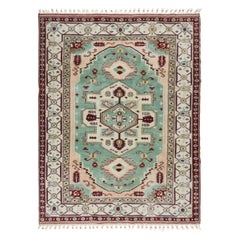 6.4x8 Ft Handmade Area Rug, Unique Vintage Turkish Carpet with Fringe, 100% Wool