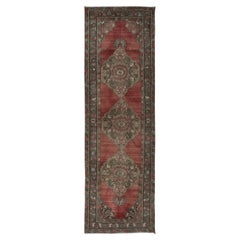 4x12.4 Ft Traditional Vintage Handmade Turkish Hallway Runner Rug, 100% Wool