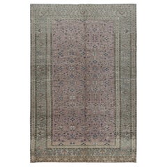 5.5x8.2 Ft Traditional Retro Handmade Turkish Area Rug with Floral Design