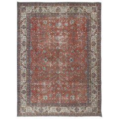 8.3x11.2 Ft Handmade Vintage Wool Area Rug, Handmade Turkish Floral Large Carpet