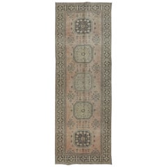 4.5x12 Ft Traditioneller handgefertigter Flur Läufer, Vintage Türkischer Korridor Teppich