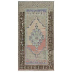 3.5x6.5 Ft Hand Knotted Oriental Rug, Retro Turkish Village Carpet, 100% Wool