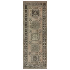 4x11.3 Ft Traditioneller handgeknüpfter Flur-Läufer, türkischer Corridor-Teppich im Vintage-Stil, Vintage