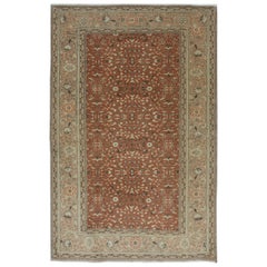 2.8x4.3 Ft Handgefertigter türkischer kleiner Teppich aus der Mitte des Jahrhunderts mit All-Over-Blumenmuster