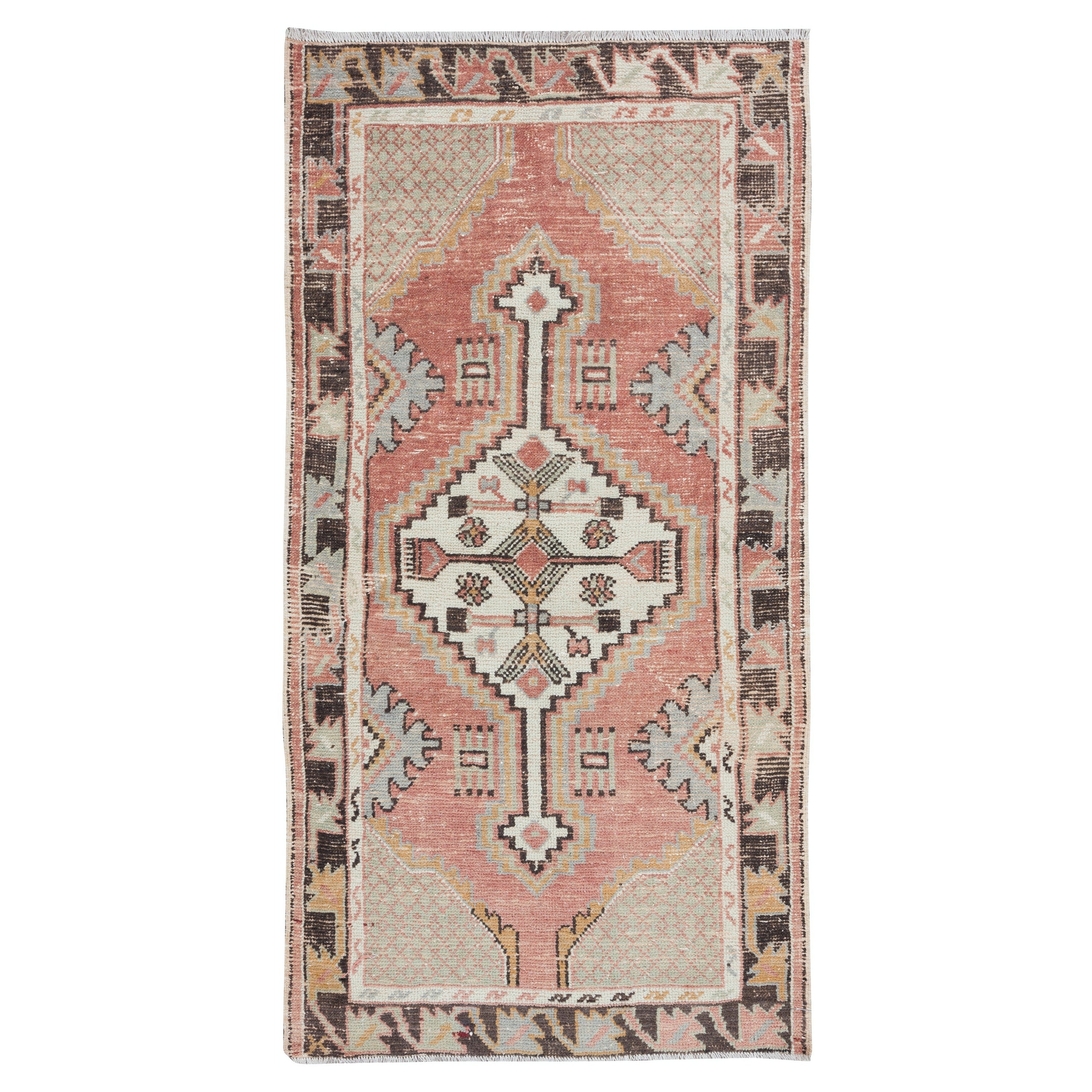 2.4x4.8 Ft Vintage Turkish Scatter Rug, Hand Knotted Accent Rug, Tribal Door Mat For Sale