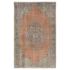 5.8x9,3 Ft Vintage Türkischer Orientteppich im Stammesstil, handgeknüpfter Teppich aus Wolle, Stammesstil