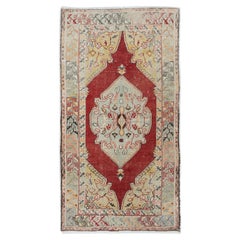 3.5x6.4 Ft Traditional Vintage Turkish Tribal Rug, Handmade Wool Village Carpet (Tapis de village en laine)