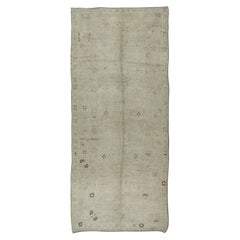 Antiker Washad Vintage-Teppich in Beige, 5,4x12 Ft, handgefertigter Anatolischer Oushak-Teppich