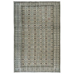 6x9 Ft Retro Handmade Anatolian Oushak Rug for Country Home and Rustic Decor