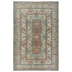 6.5x9.8 Ft Milas Area Rug. Vintage Handmade Turkish Wool Carpet for Farmhouse