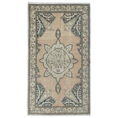 3.4x6 Ft Retro Handmade Oushak Rug for Country Homes & Rustic Interiors