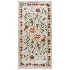 20"x40" Moderner Wandbehang aus 100 % Seide mit Suzani-Stickerei, neu, türkischer Tischbezug