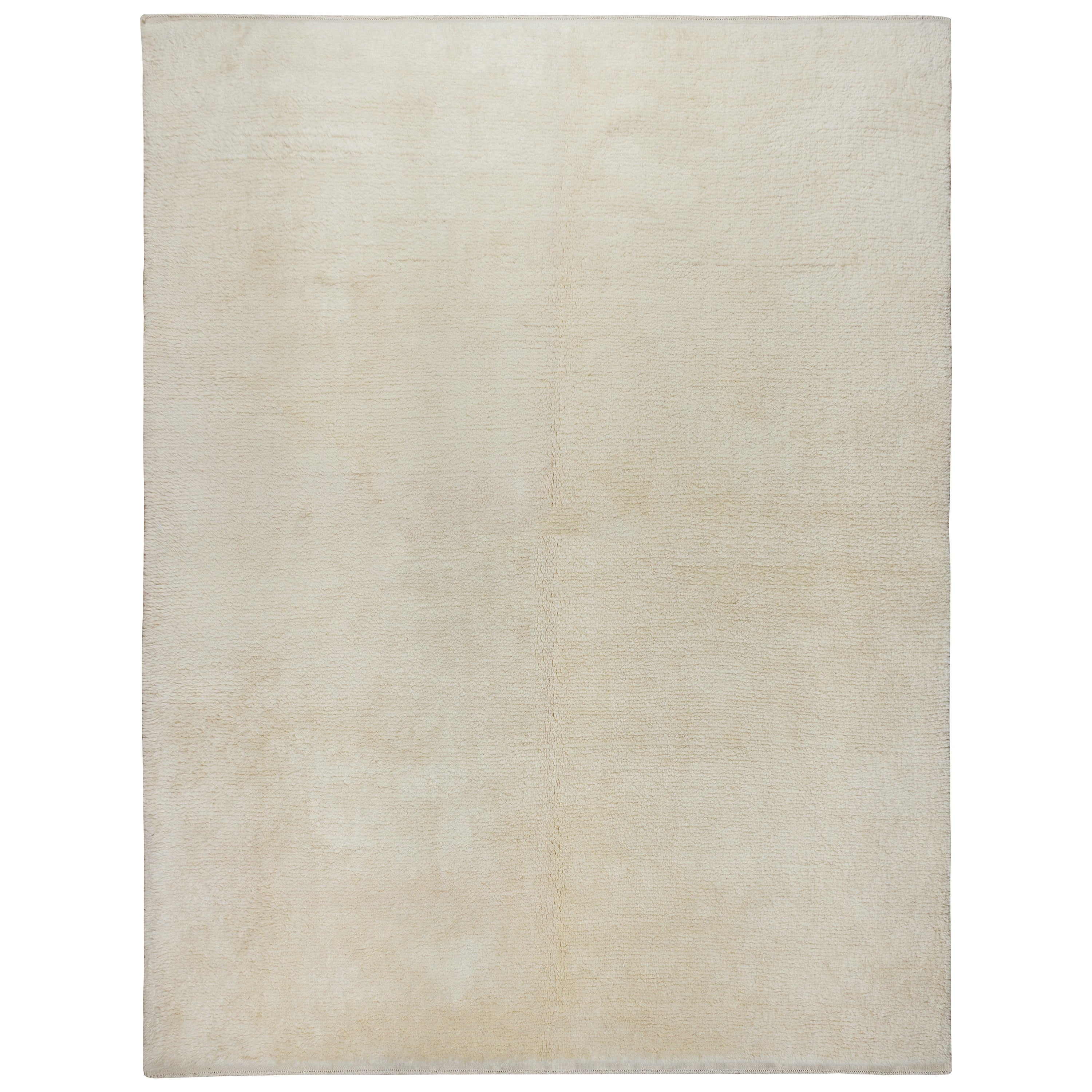 8x10 ft New Plain Beige Handknotted Anatolian Tulu Rug, 100% Natural UnDyed Wool For Sale