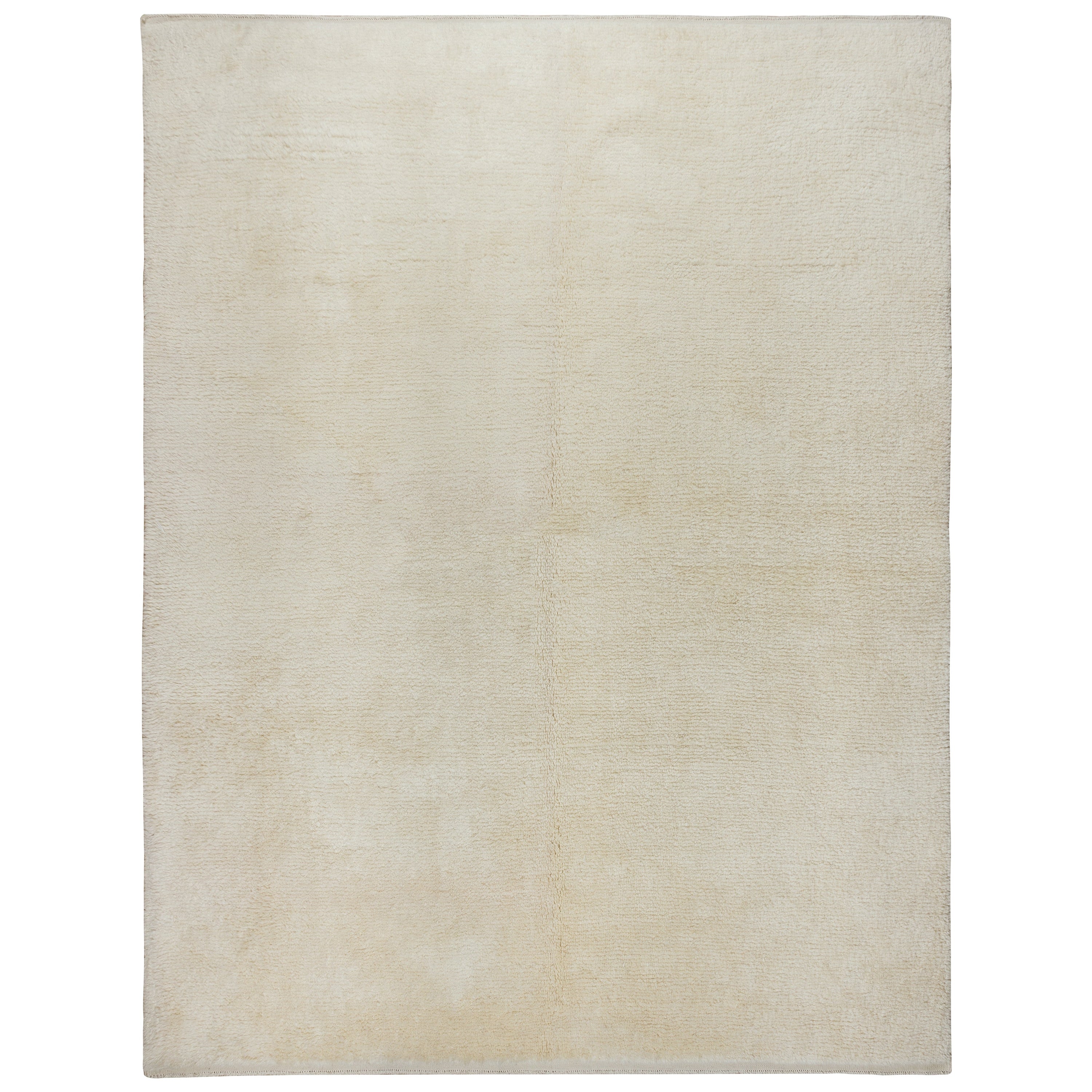 8x10 ft New Plain Beige Hand-Knotted Turkish Tulu Rug, 100% Natural Un-Dyed Wool