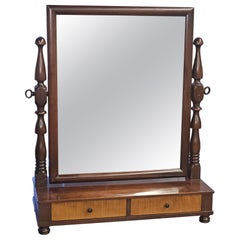 Mid Century George III Style Mahogany Two Drawer Dressing Table Mirror