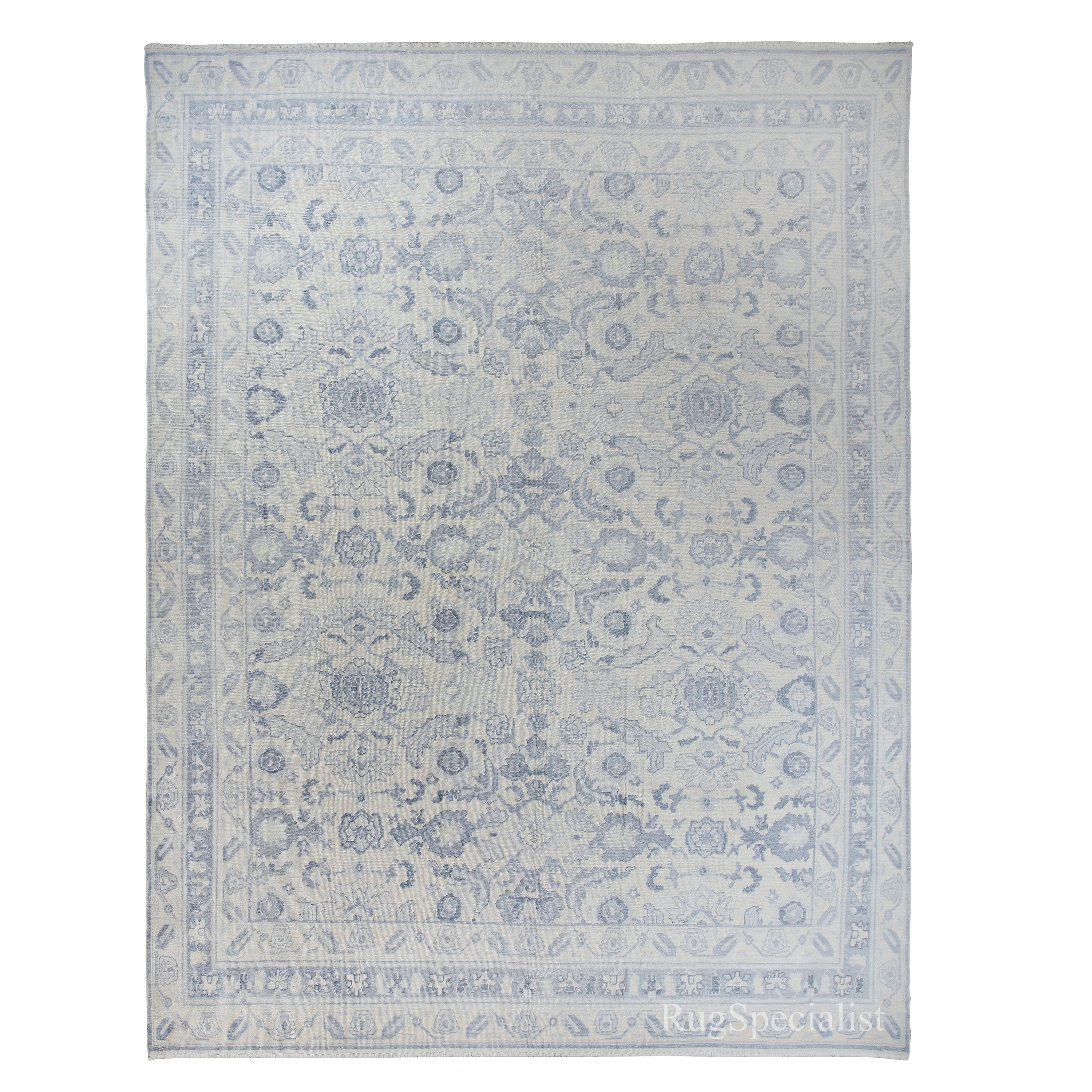 13.8x17 Ft New Turkish Oushak Wool Rug, Hand-Knotted Turkey, Oversize Carpet