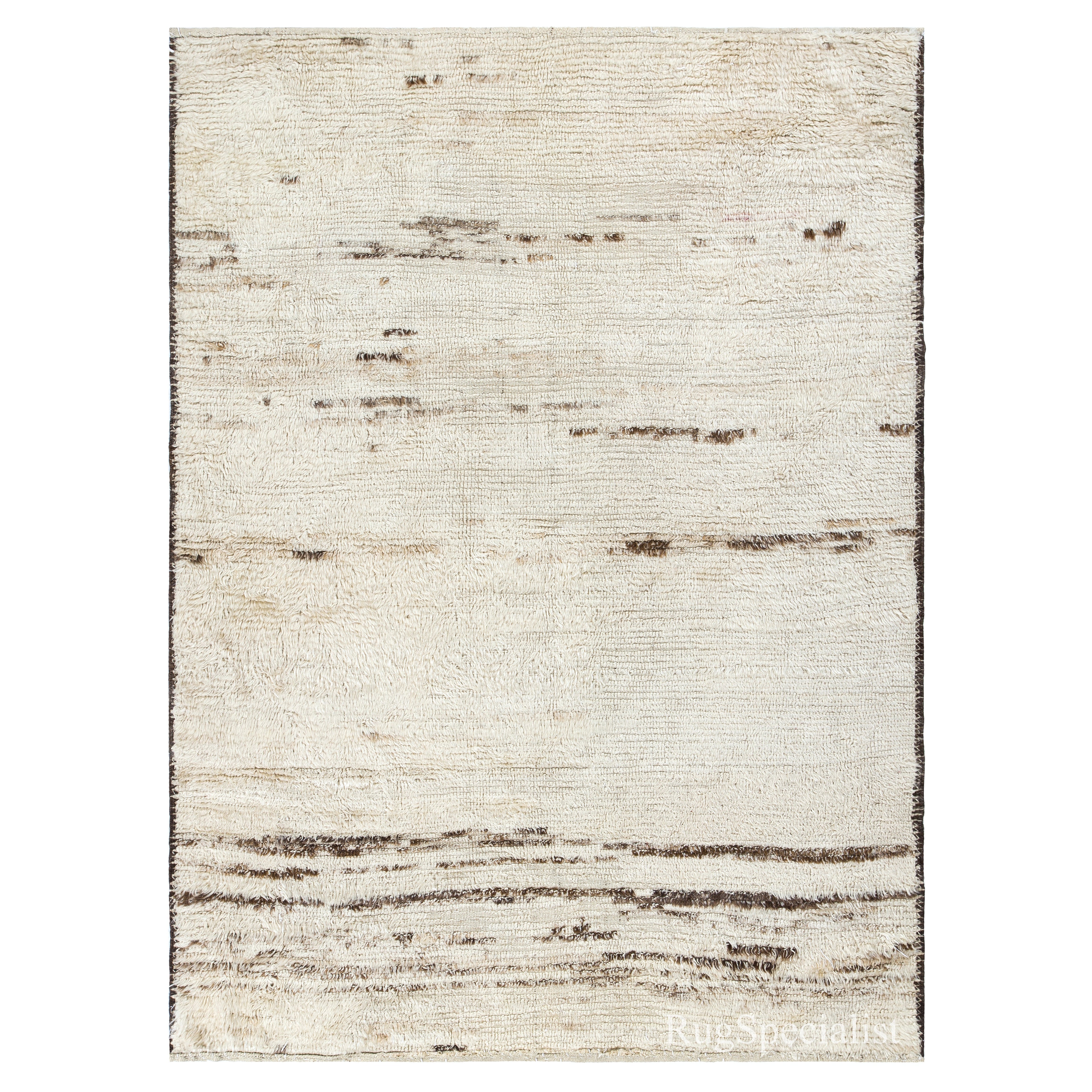 Handgefertigter türkischer Tulu-Teppich, 100 % natürliche, unbefärbte Wolle, moderner skandinavischer Teppich