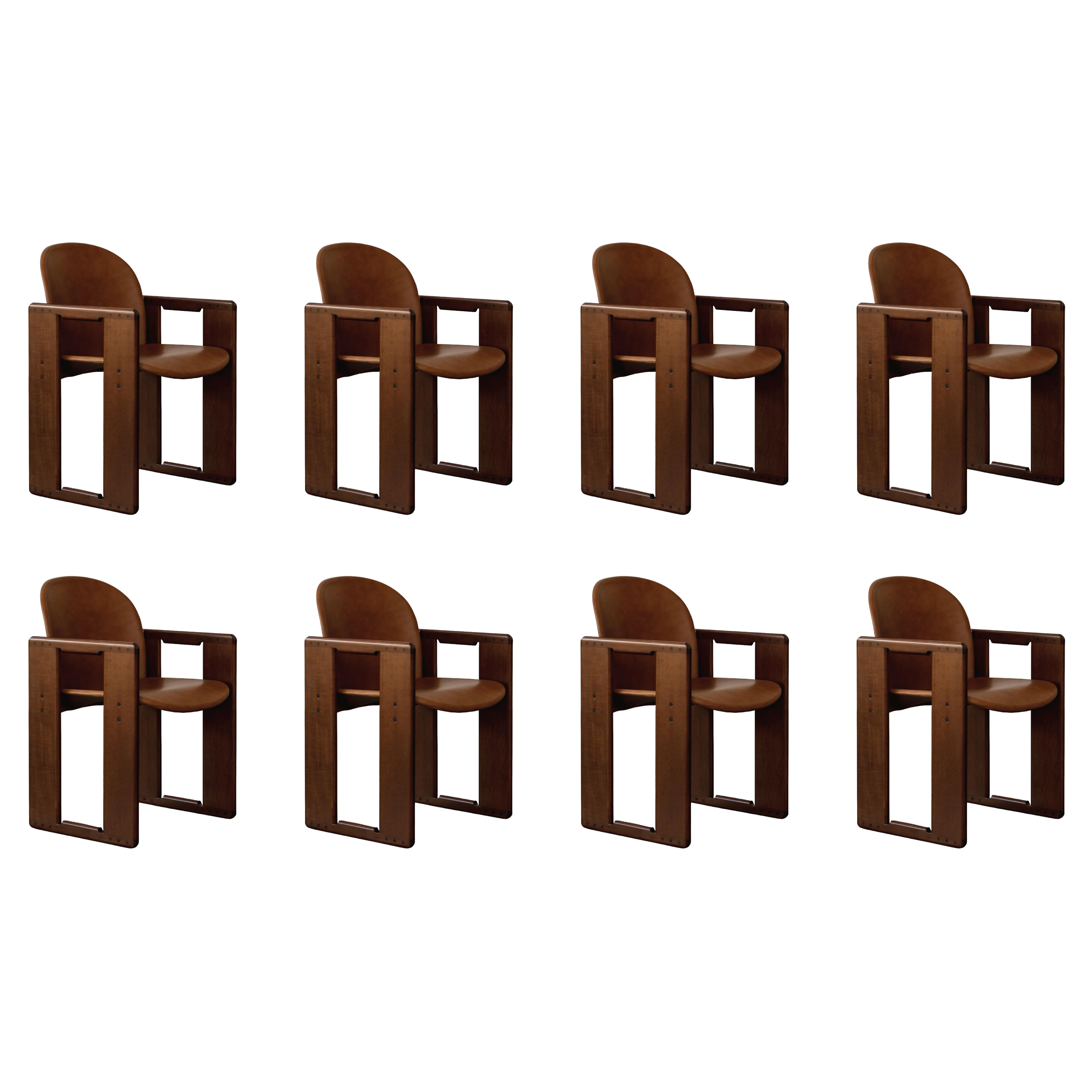 Afra & Tobia Scarpa "Dialogo" Chairs for B&B Italia, 1973, set of 8
