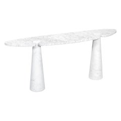 Angelo Mangiarotti Consolle-Tisch mod. Eros aus Carrara-Marmor, 20. Jahrhundert