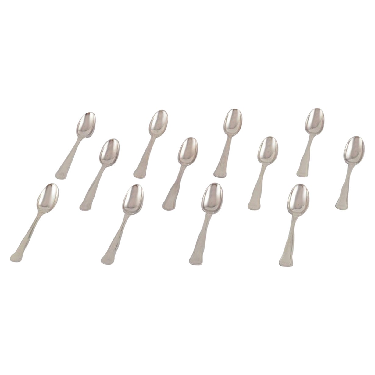 Cohr, Danish silversmith. Set of twelve "Old Danish" coffee spoons in 830 silver For Sale