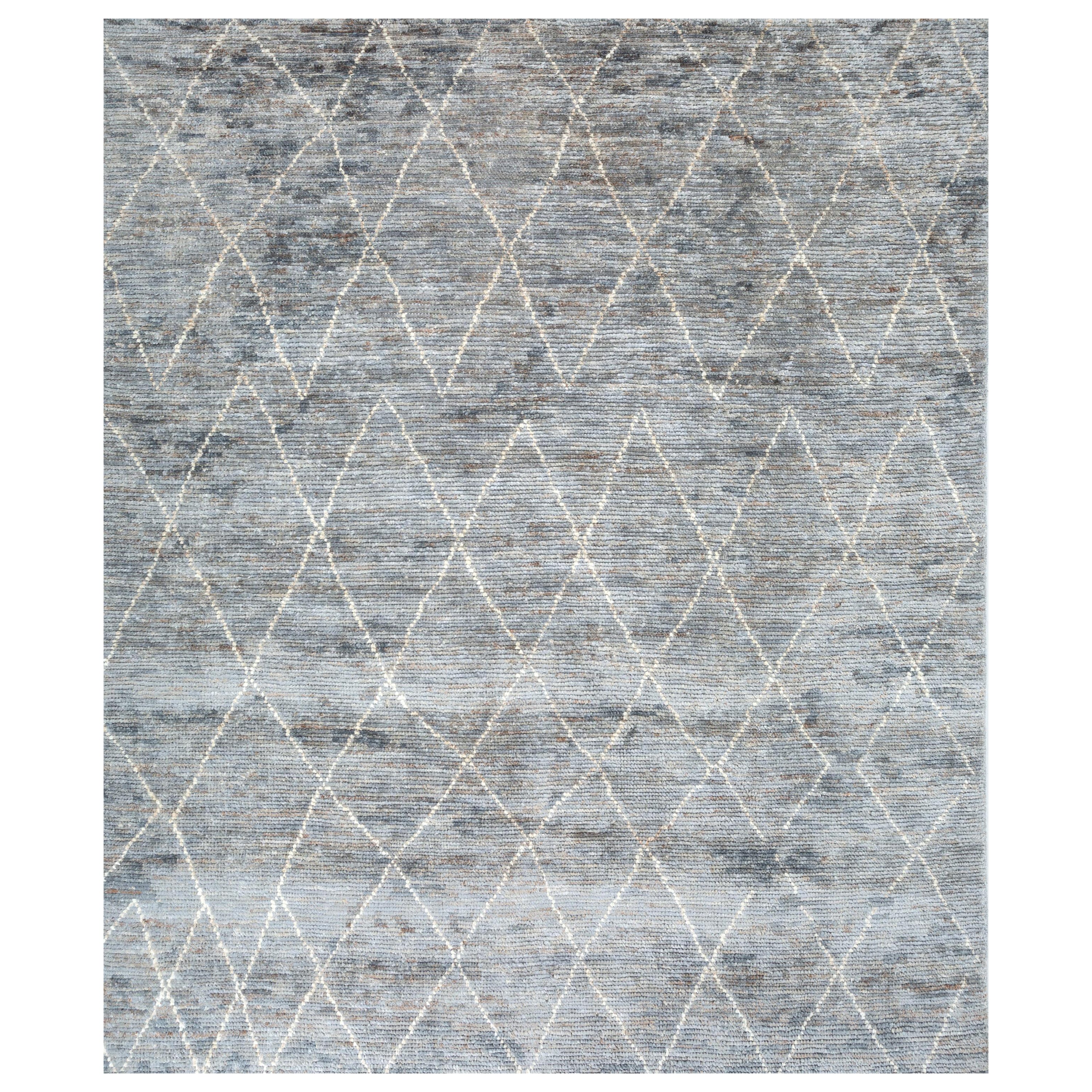 Cultural Mosaic Glacier Gray & White 240X300 cm Hand-Knotted Rug For Sale