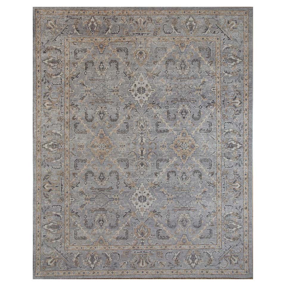 Silk Trellis Ashwood and Honey 180 Round cm Hand Knotted Rug For Sale ...
