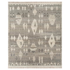Handgeknüpfter Teppich in natürlichem Grau und natürlichem Weiß in Sublime Radiance 180x270 cm