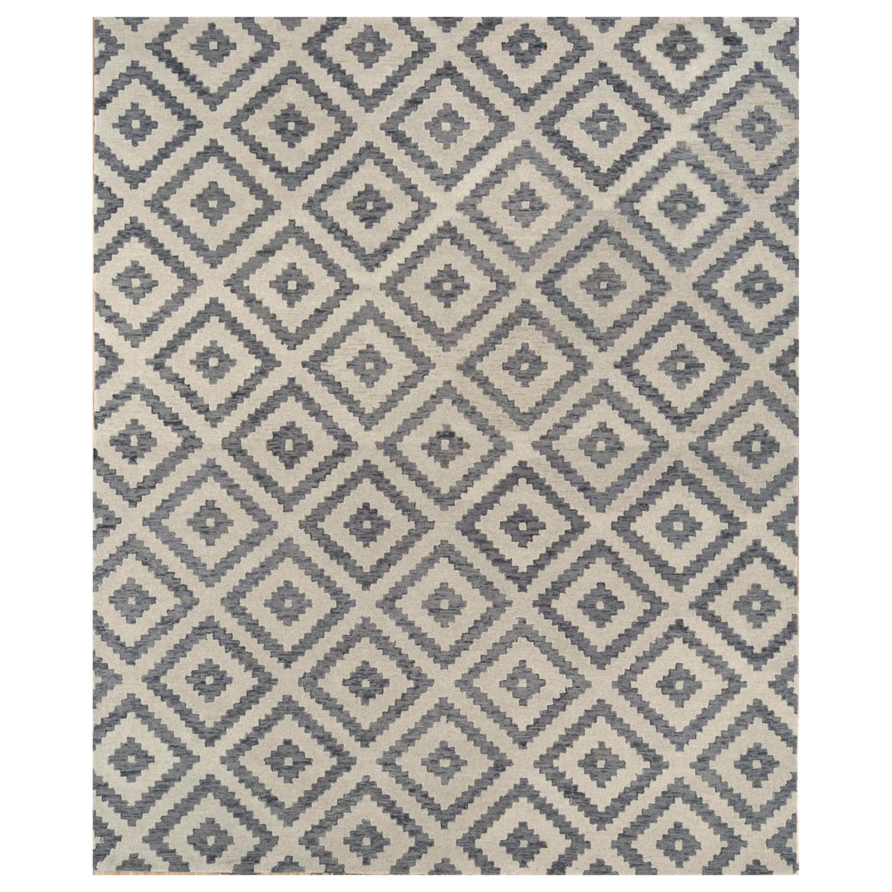Urban Canvas Chic Ebony Slate & Natural White 240X300 cm Handtufted Rug For Sale