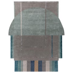 Emotiver handgetufteter Teppich aus Eschenholz und Silber-Seemoss aus Segeltuch 240X300 cm